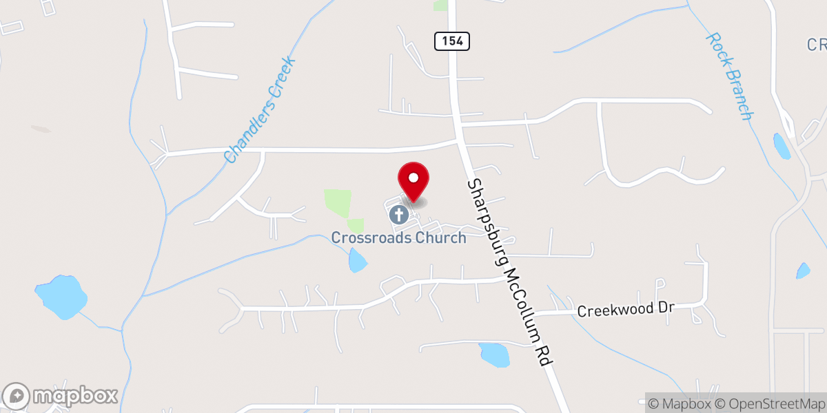 Map showing location of Crossroads Church - Thomas Crossroads Campus