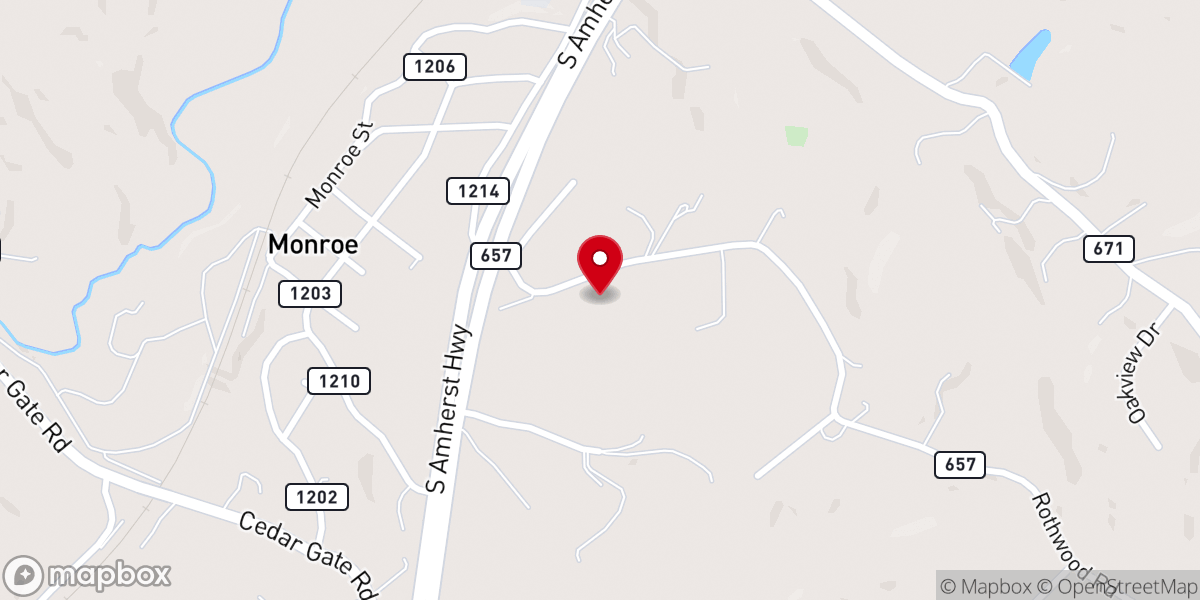Map showing location of Monroe Church of God