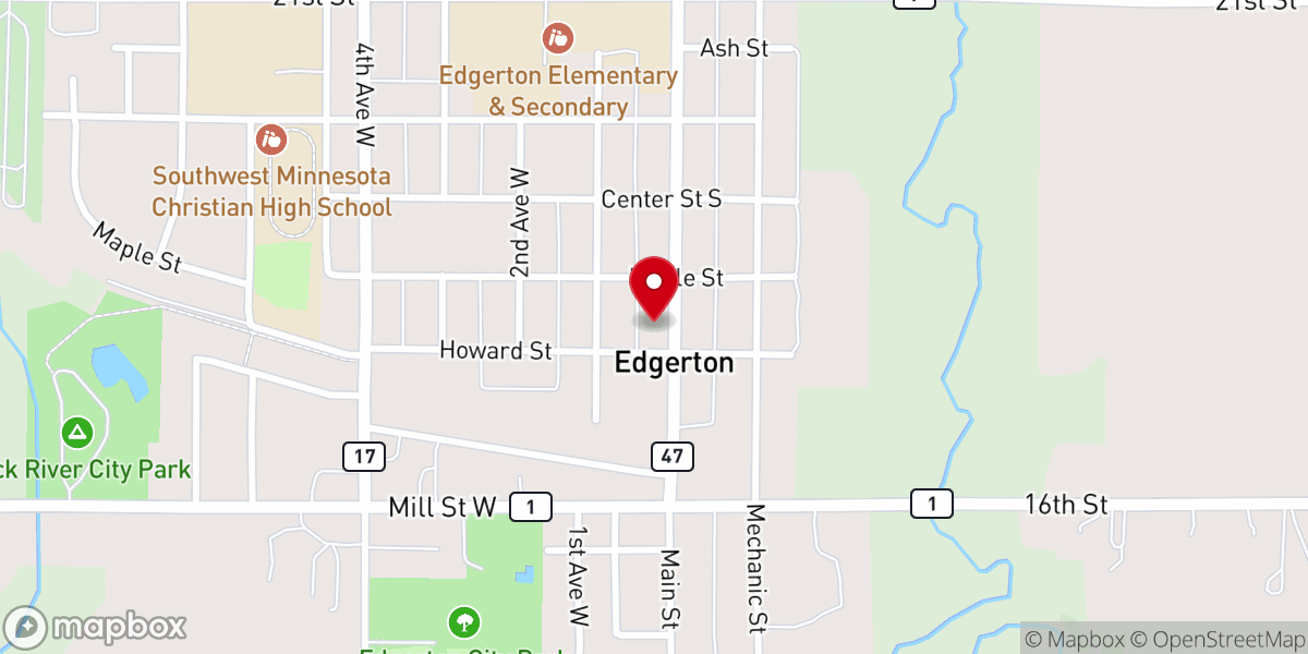 Map showing location of Edgerton Enterprise