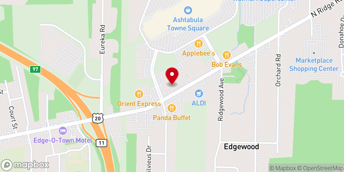 Map showing location of Edgewood Church of the Nazarene