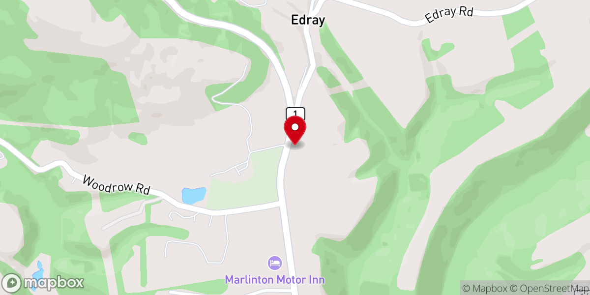Map showing location of Edray United Methodist Church