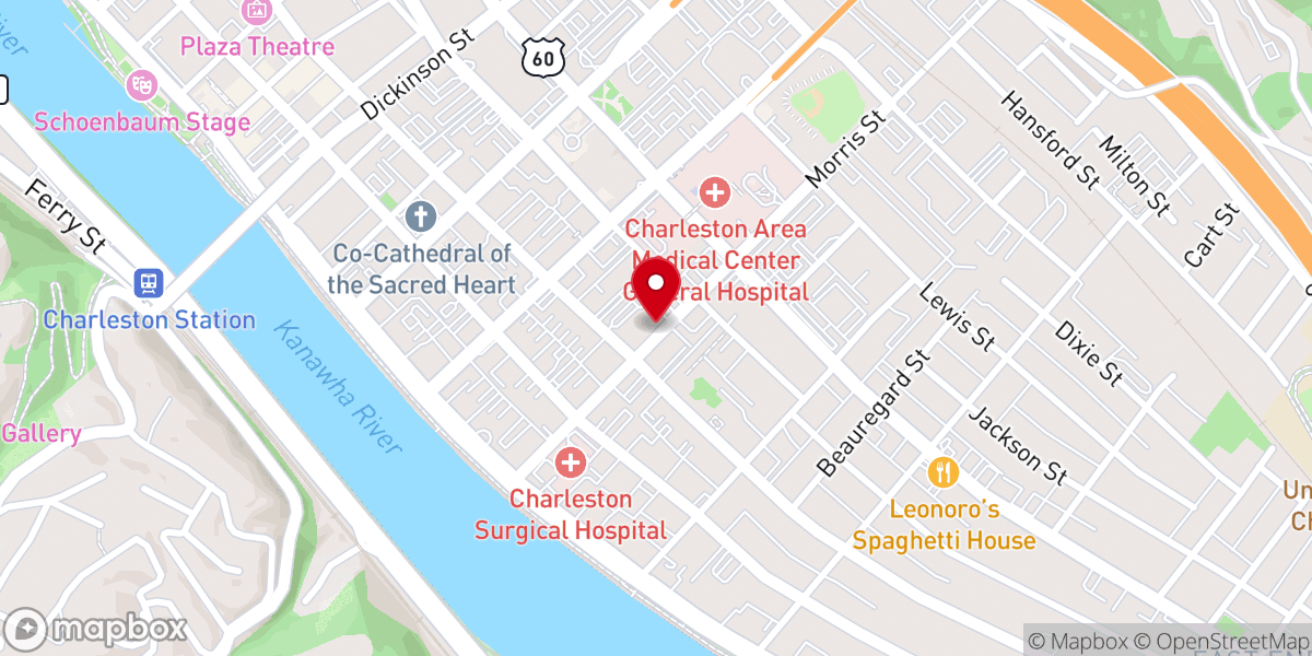 Map showing location of Baptist Temple