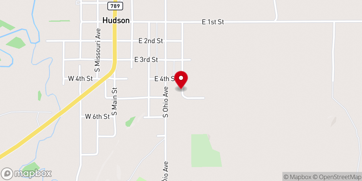 Map showing location of Hudson Community Church