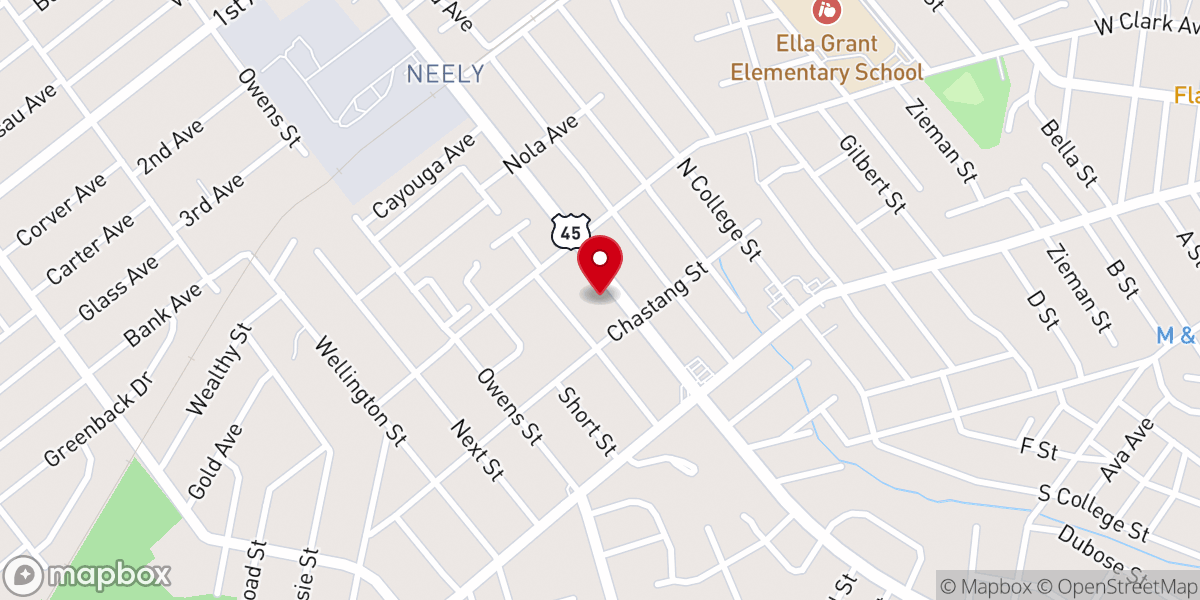 Map showing location of Friendship Primitive Baptist Church