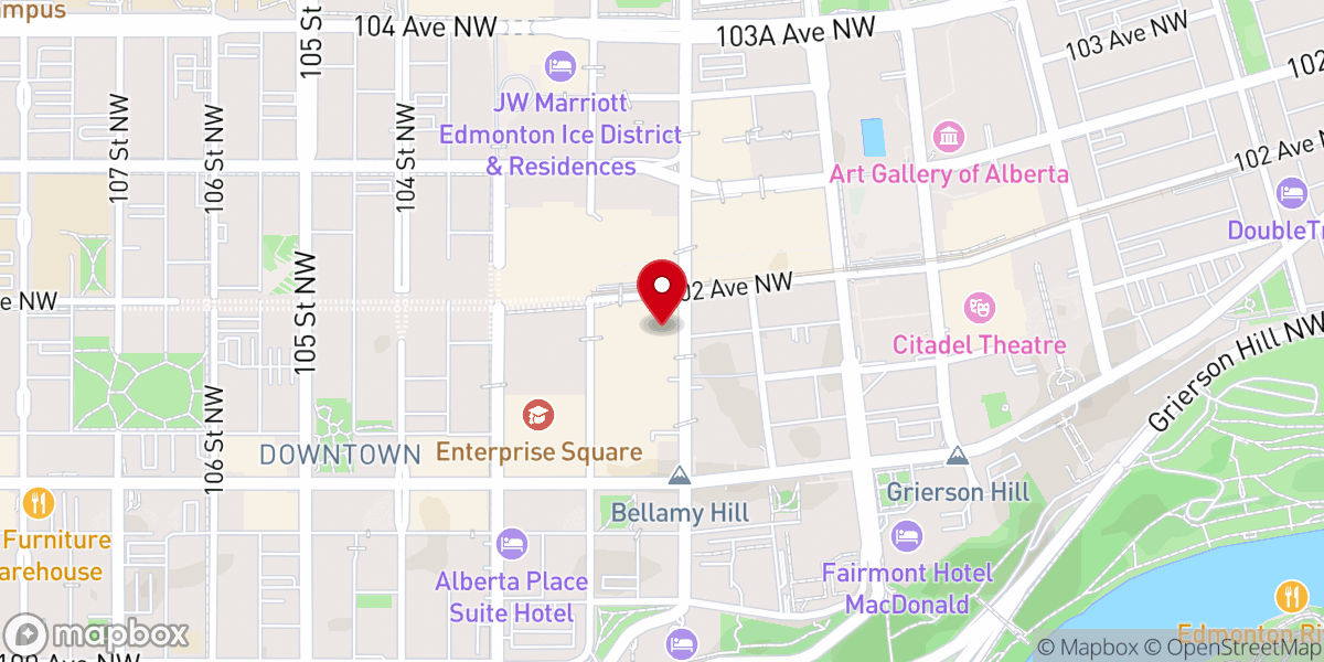 Map showing location of Regus Manulife Place