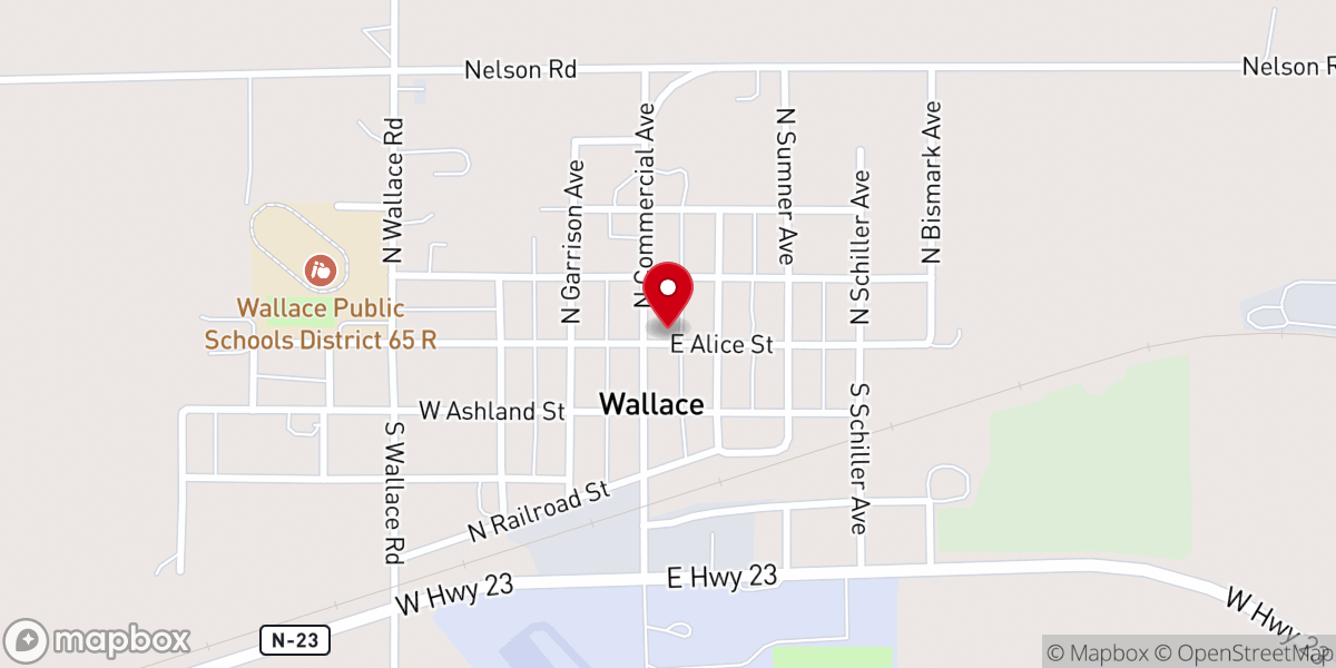 Map showing location of Wallace Community Hall