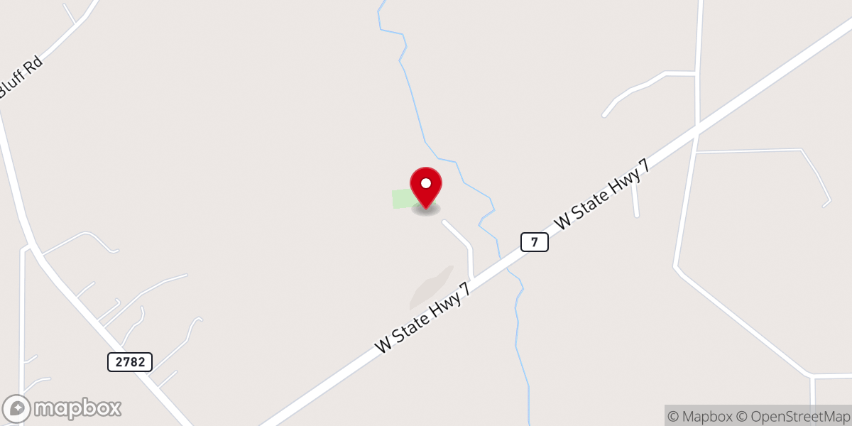 Map showing location of Harmony Baptist Church
