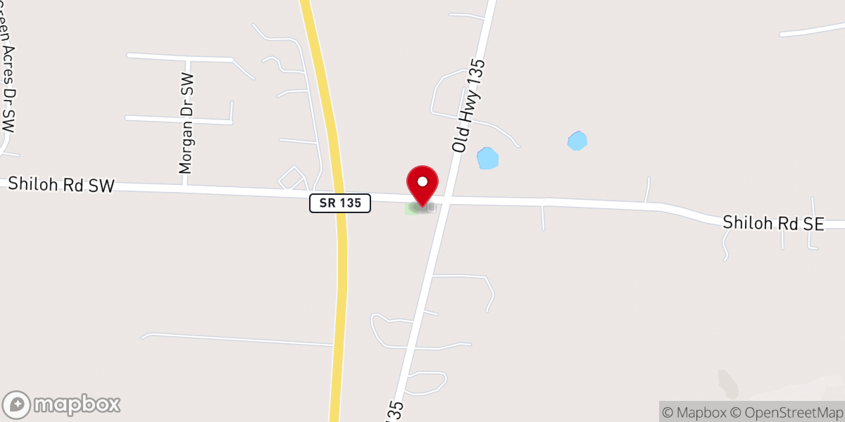 Map showing location of Shiloh Church