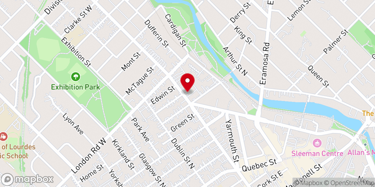 Map showing location of First Baptist Church
