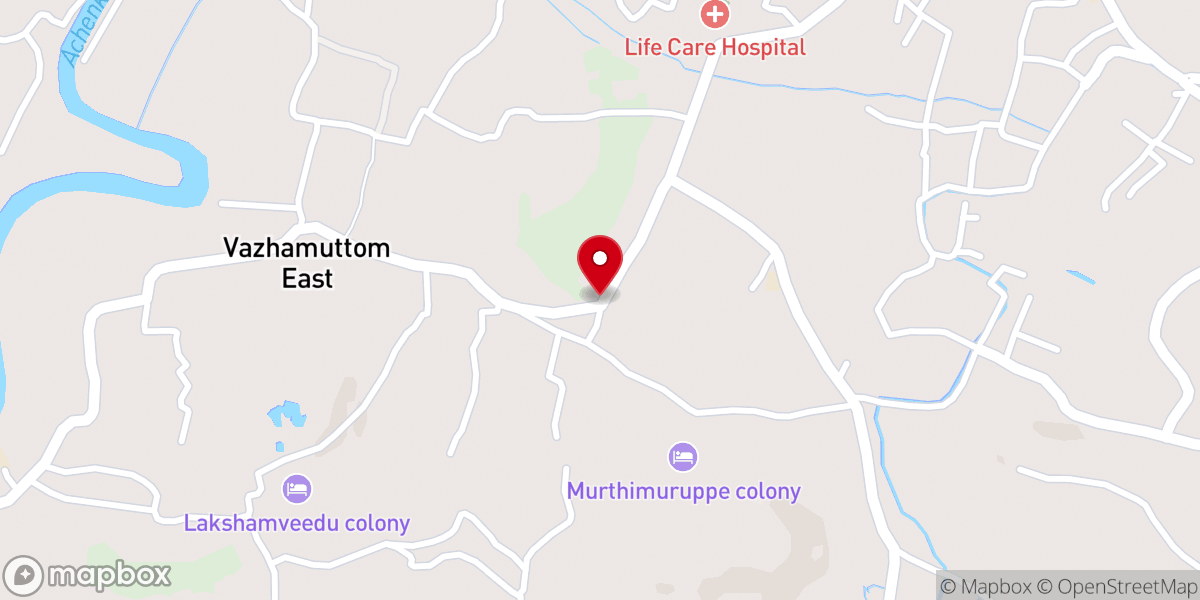 Map showing location of St. Gregorios Shrine , Mar Bursouma Orthodox Church, Vazhamuttom East