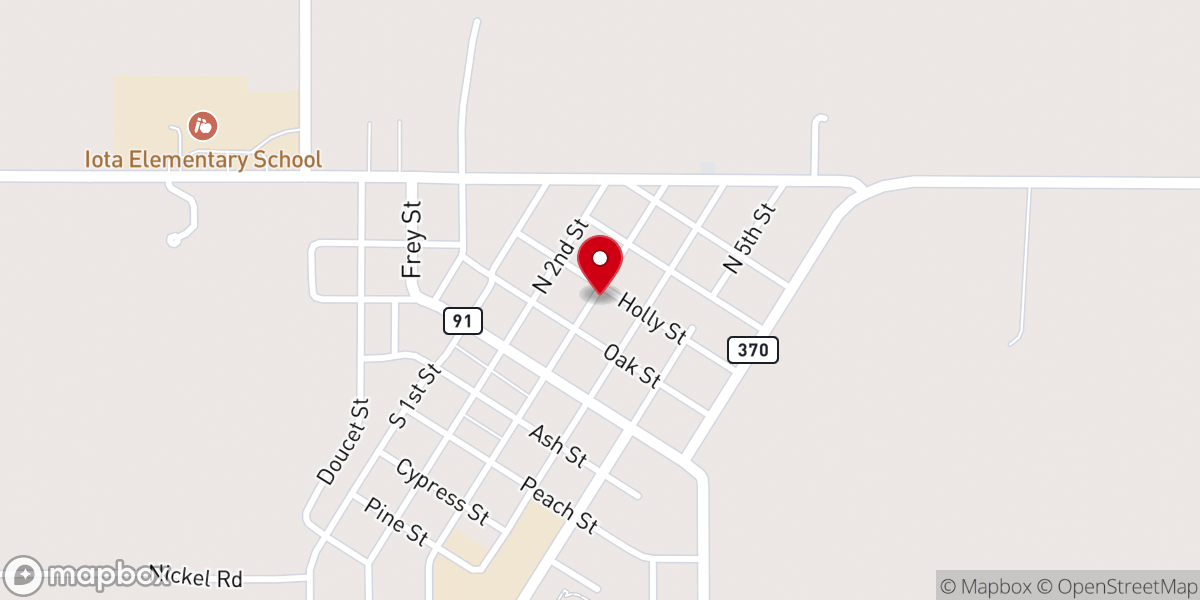 Map showing location of St. John's Lutheran Church