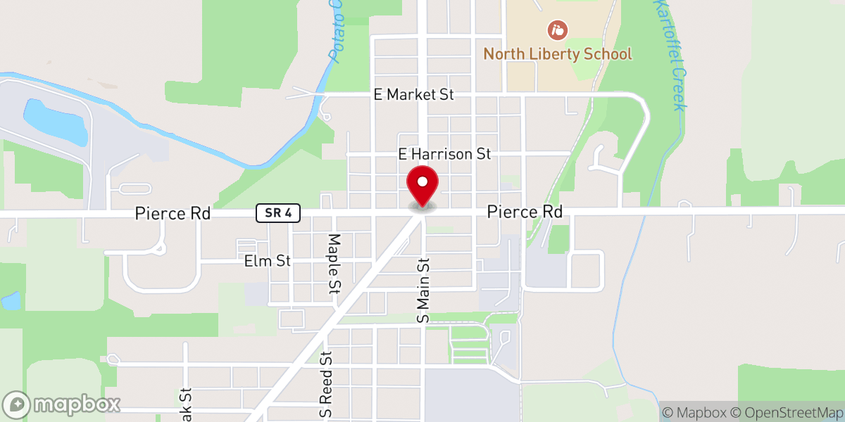 Map showing location of North Liberty