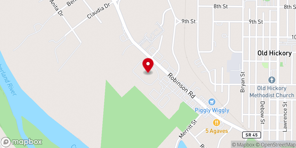 Map showing location of Life Care Center of Old Hickory Village