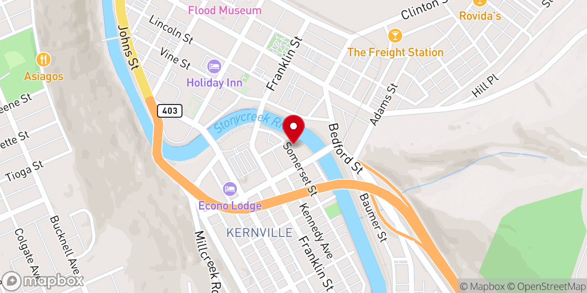 Map showing location of St. Mary's Greek Orthodox Church