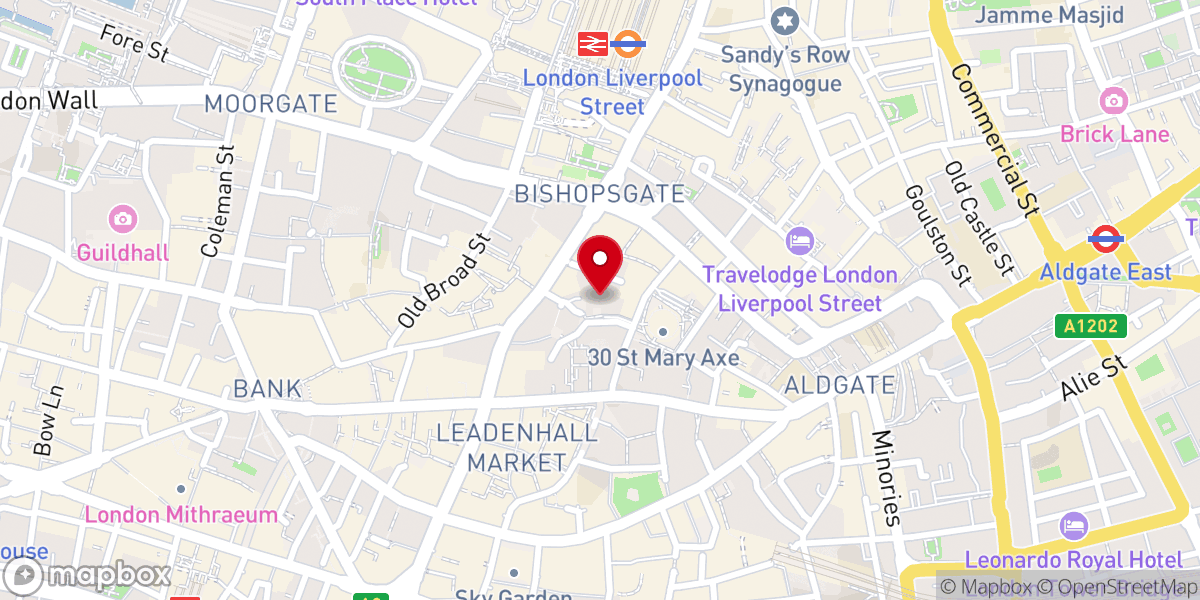 Map showing location of St Helen's Church, Bishopsgate