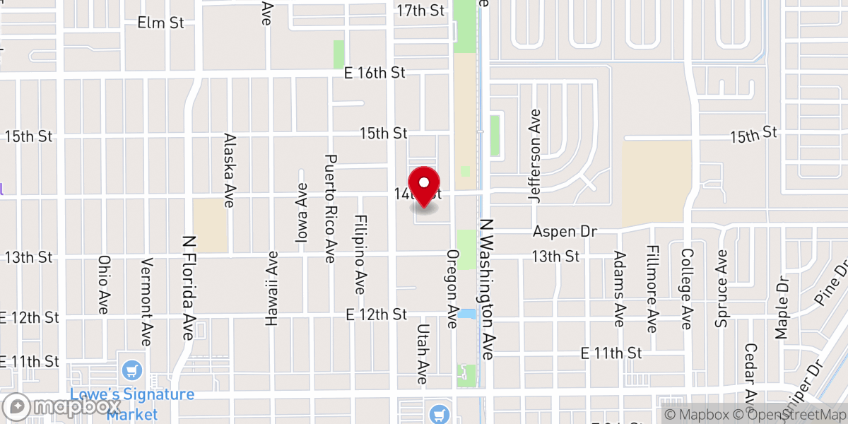 Map showing location of First Presbyterian Church