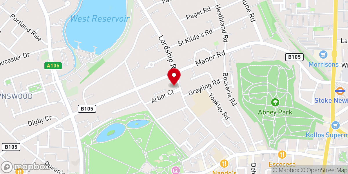 Map showing location of Torah Etz Chaim (69) Shul
