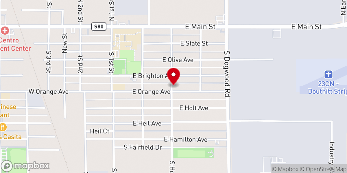 Map showing location of El Centro Apostolic Assembly- Fuente de Misericordia