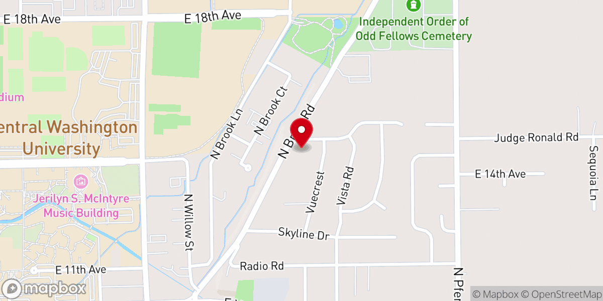 Map showing location of Hope in Ellensburg