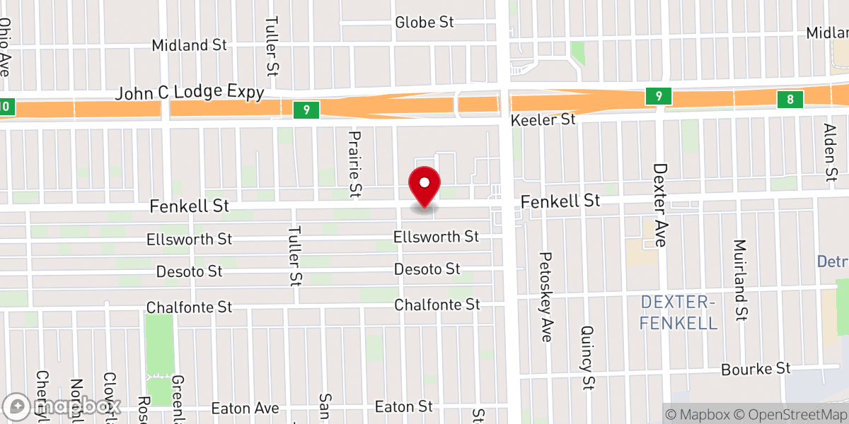 Map showing location of New True Vine Baptist Church