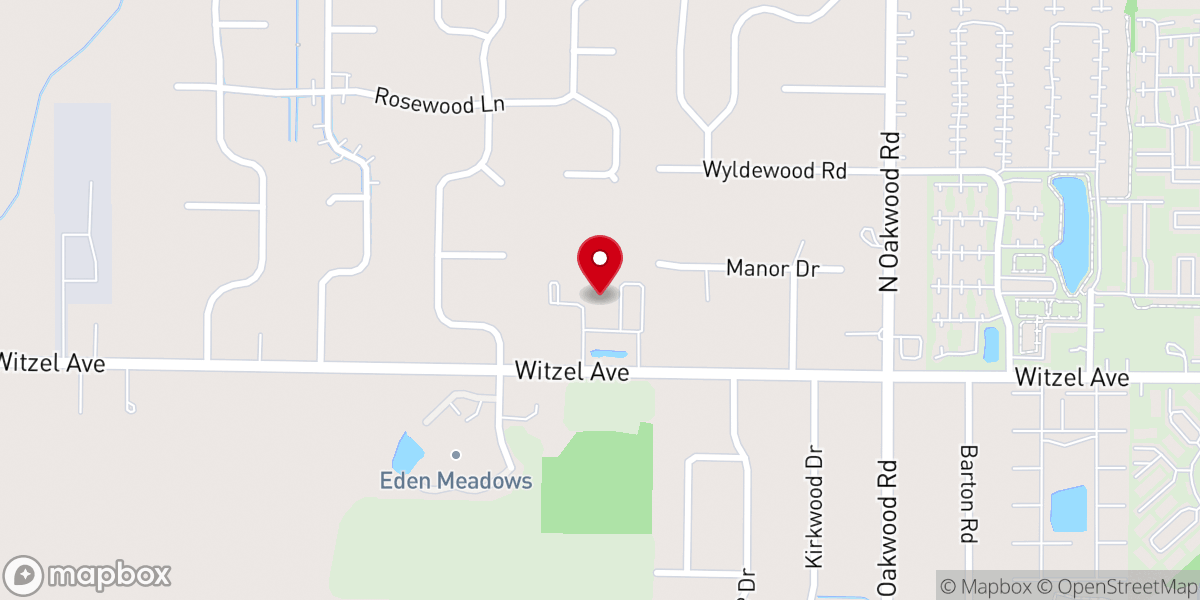 Map showing location of Wyldewood Baptist Church