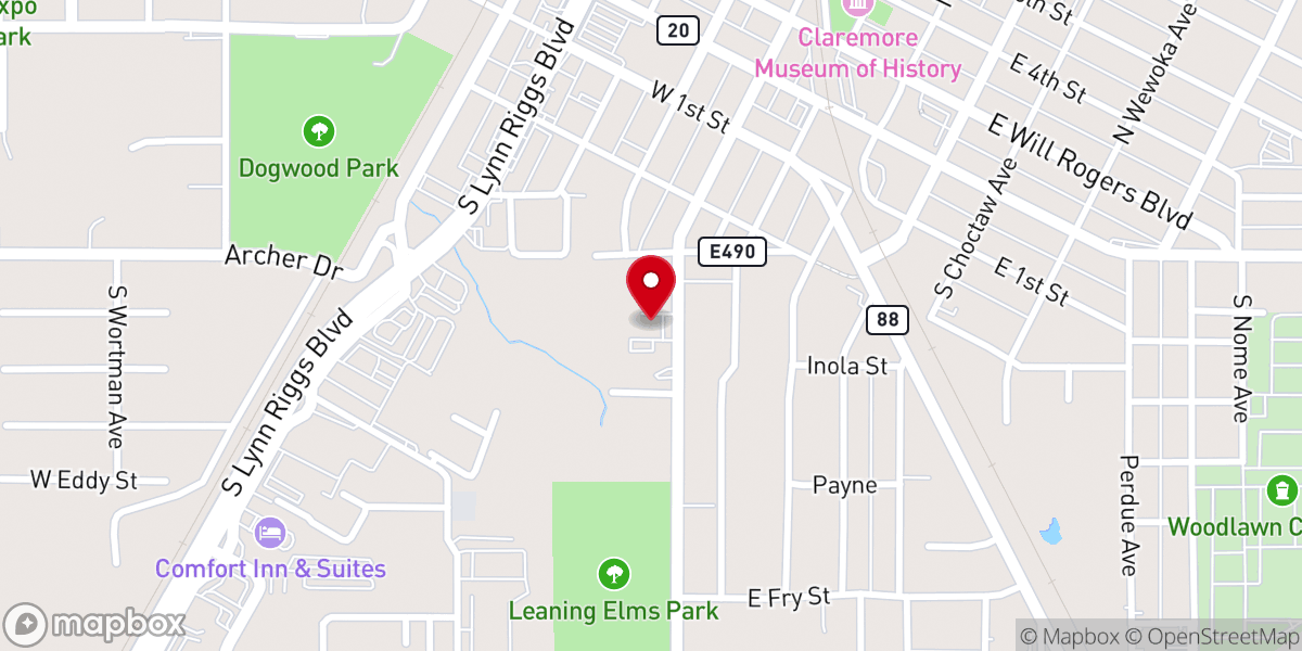 Map showing location of Clear View Church