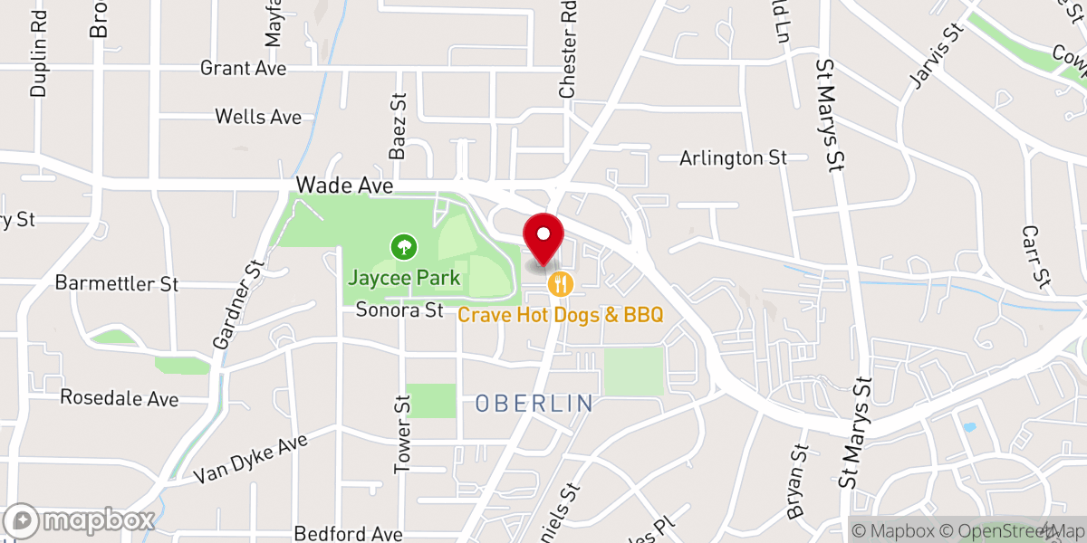 Map showing location of Wilson Temple United Methodist Church