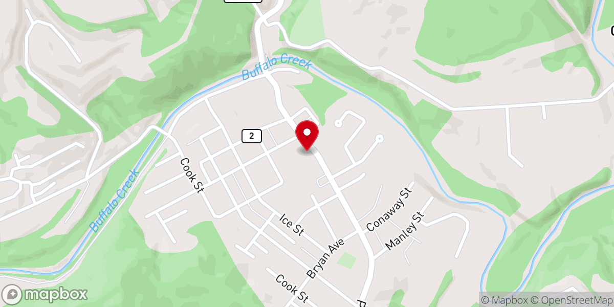 Map showing location of Barrackville United Methodist Church