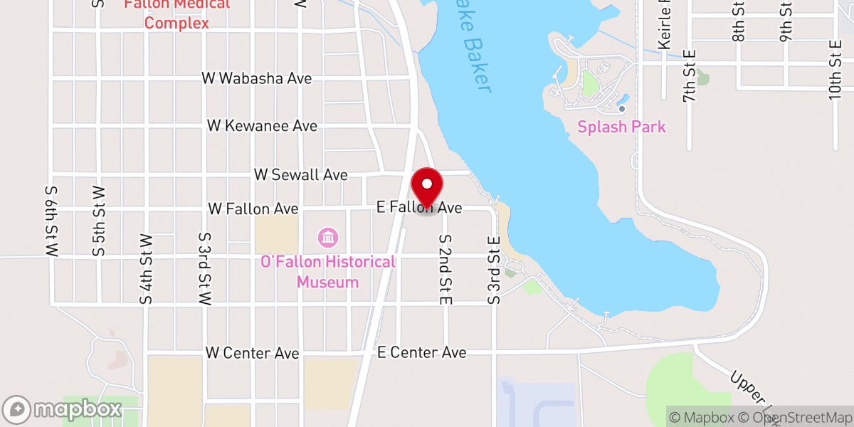 Map showing location of Lakeview Baptist Church