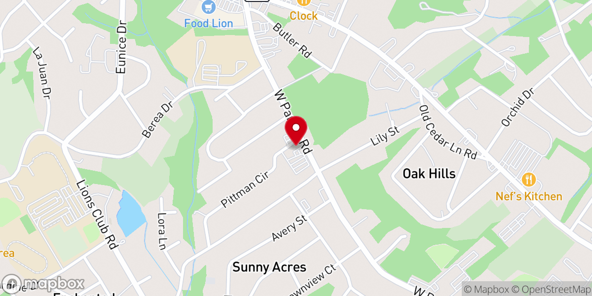 Map showing location of Freedom Baptist Church