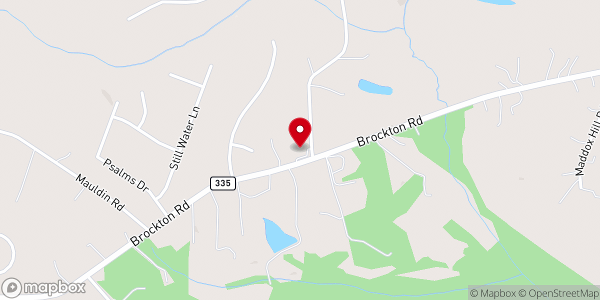Map showing location of Brockton Road Baptist Church