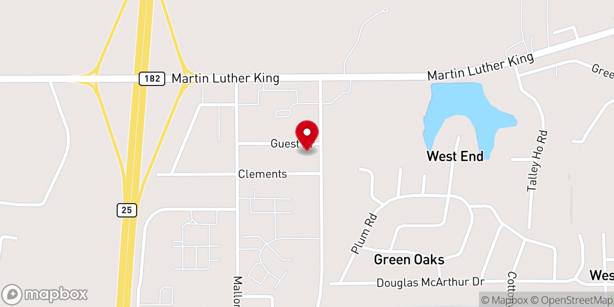 Map showing location of CrossPoint Church