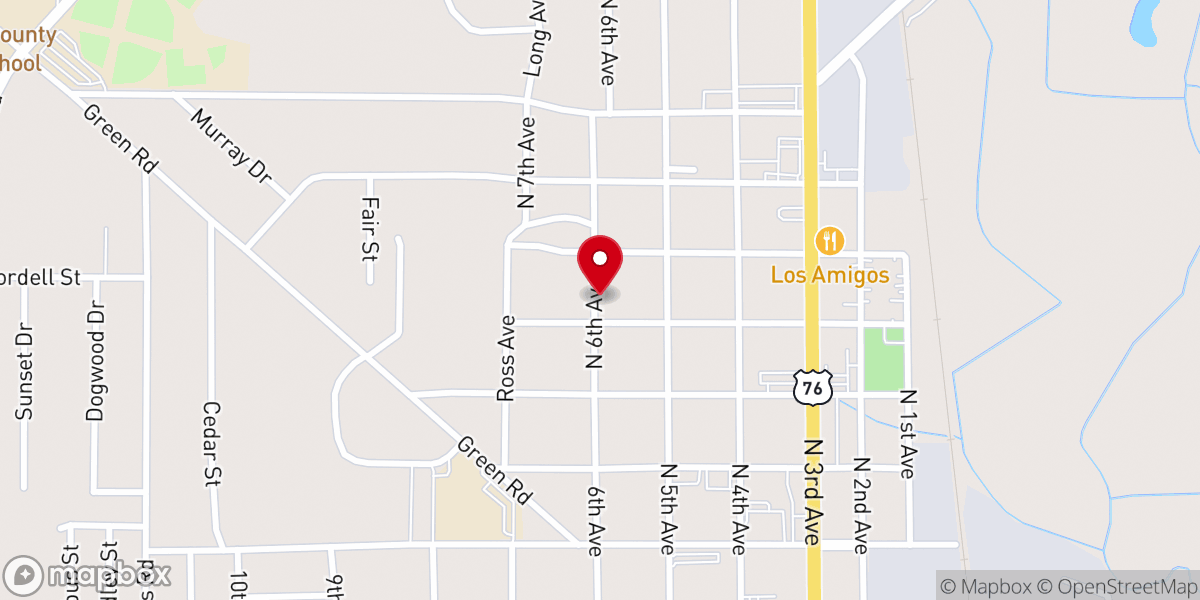 Map showing location of Piney grove church