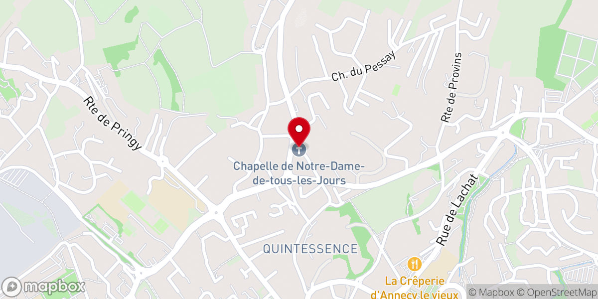 Map showing location of Chapelle des Bossons