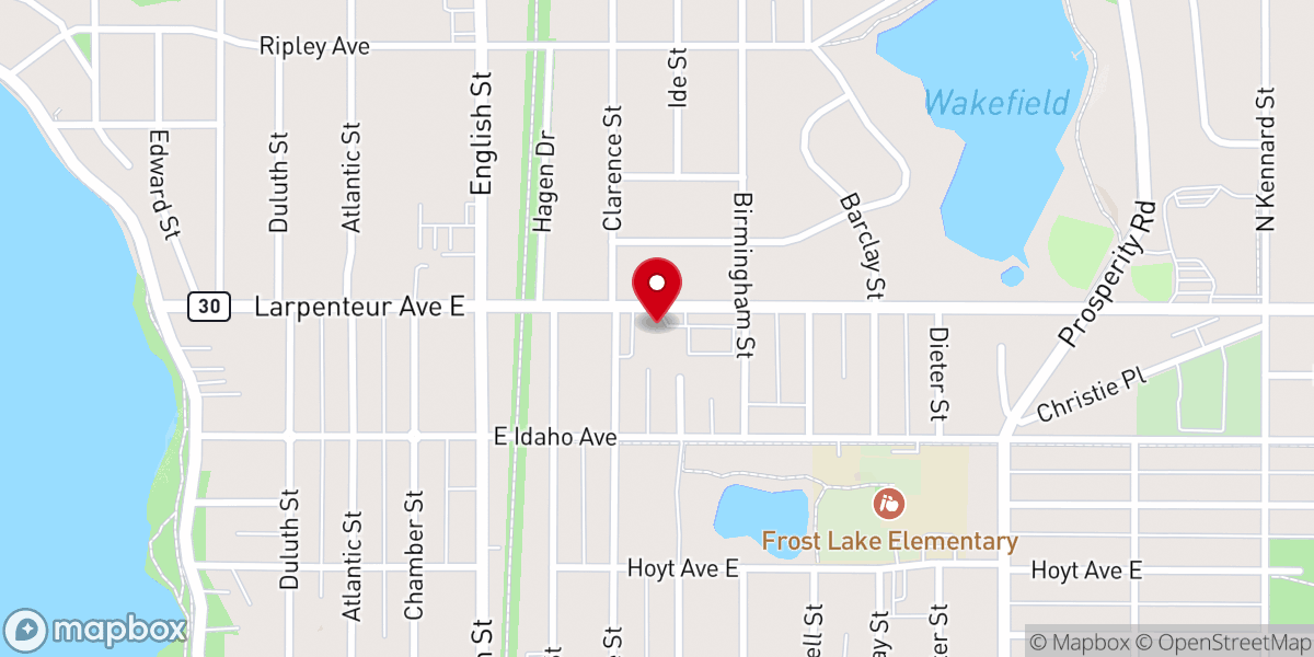 Map showing location of Our Redeemer Lutheran Church