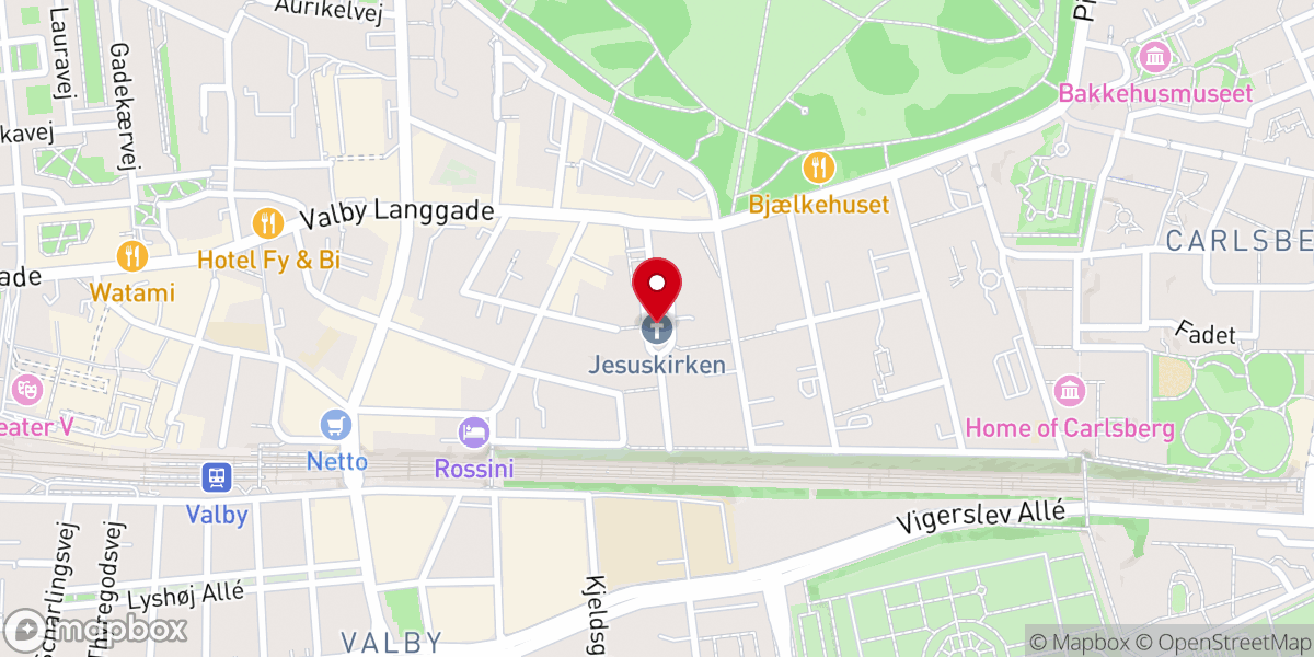 Map showing location of Jesuskirken