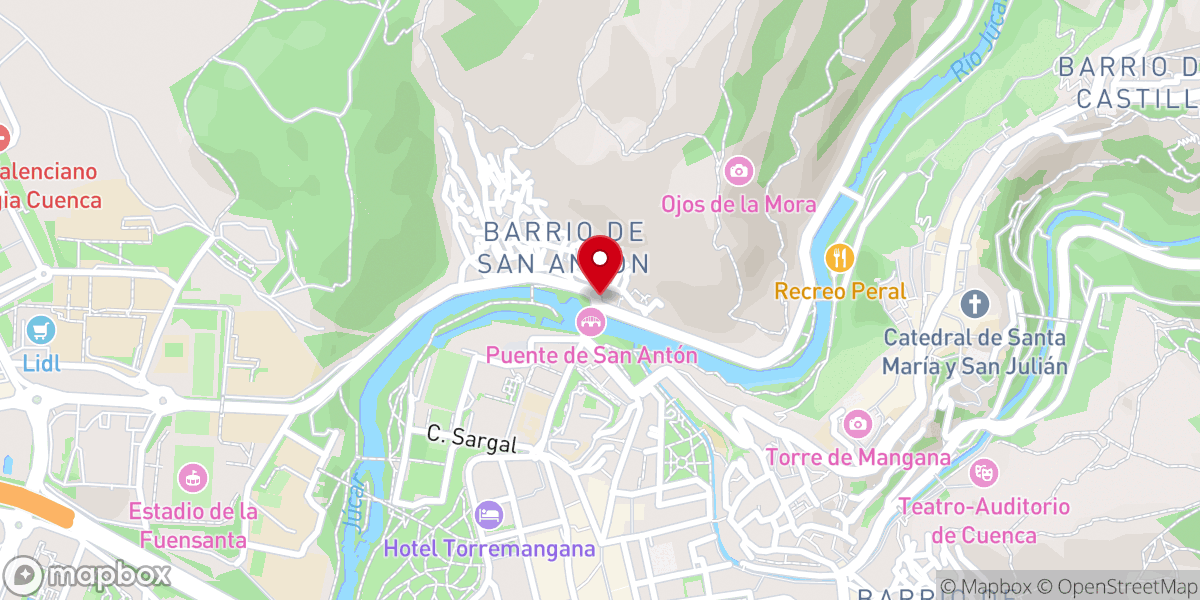 Map showing location of Iglesia de la Virgen de la Luz