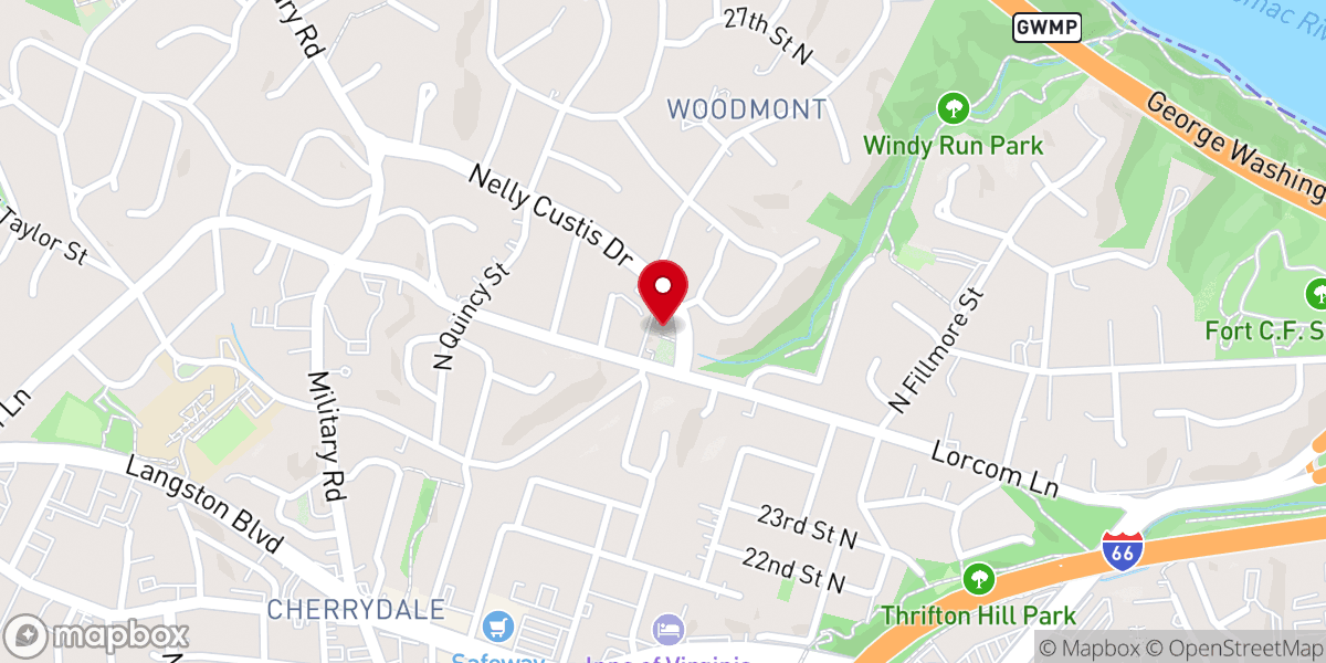 Map showing location of Cherrydale United Methodist Church