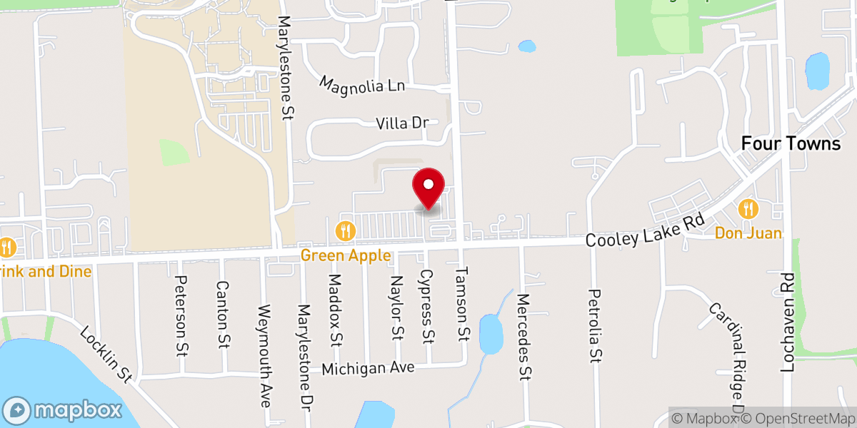 Map showing location of The Lakes Church