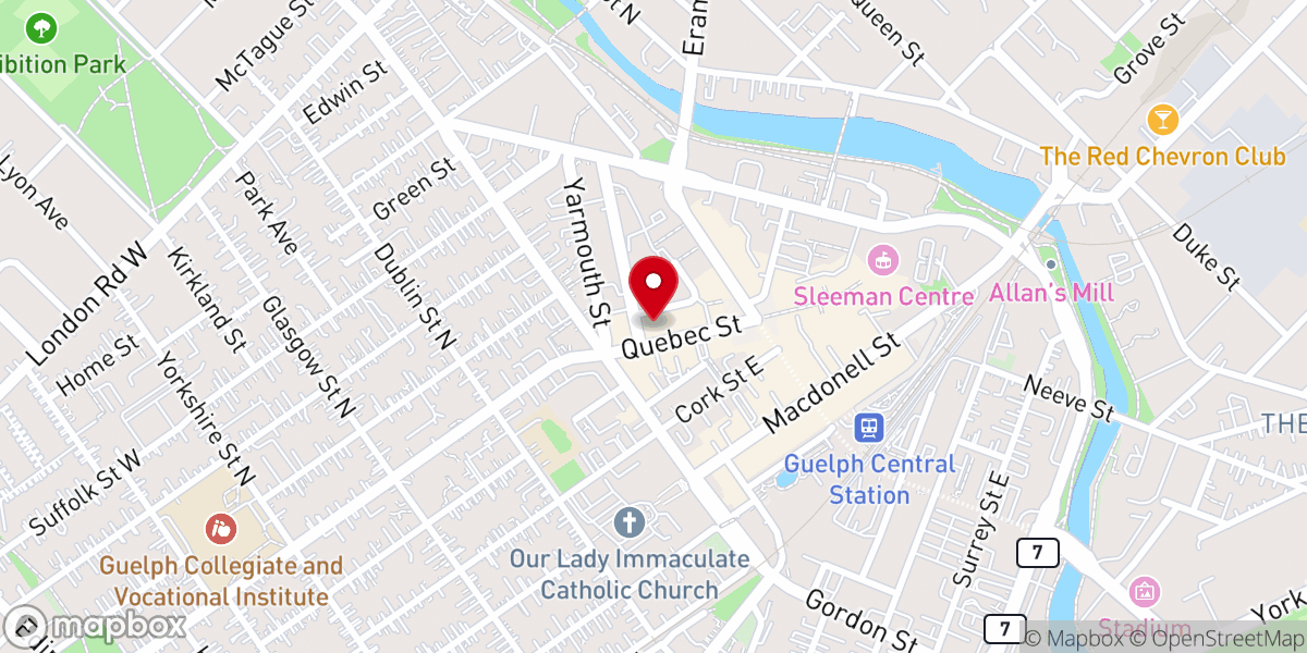 Map showing location of Knox Presbyterian Church