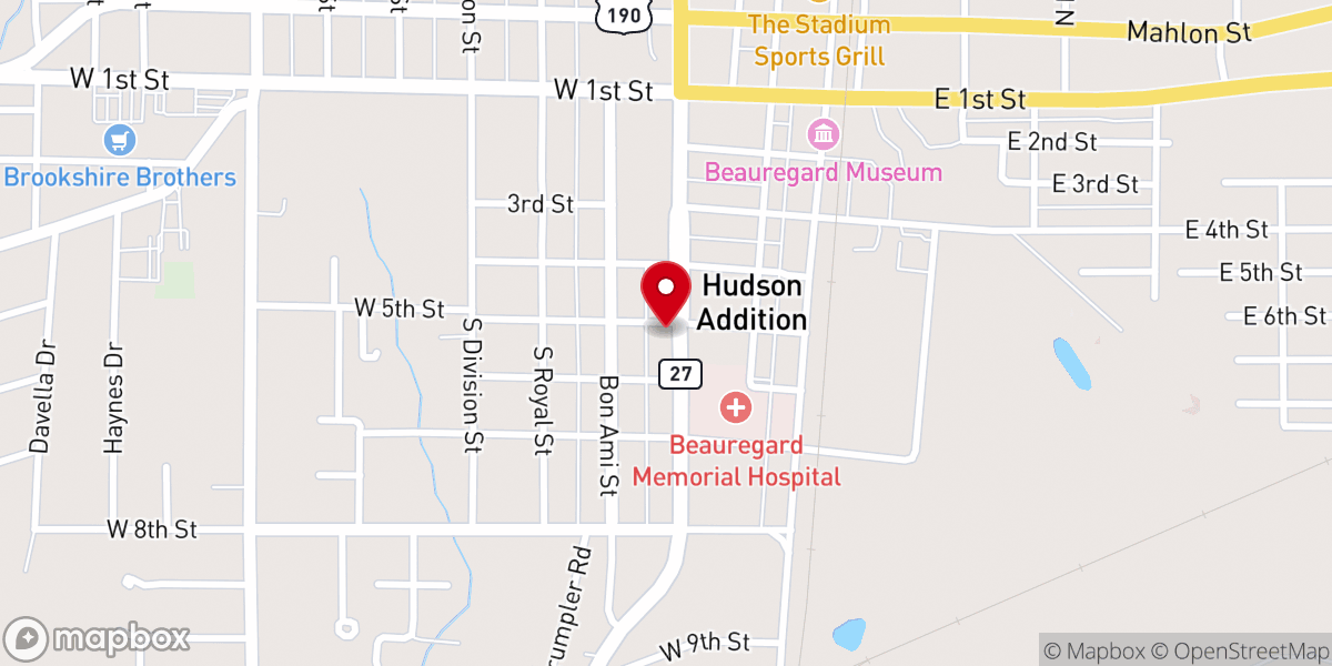 Map showing location of Beauregard Family Medical Center