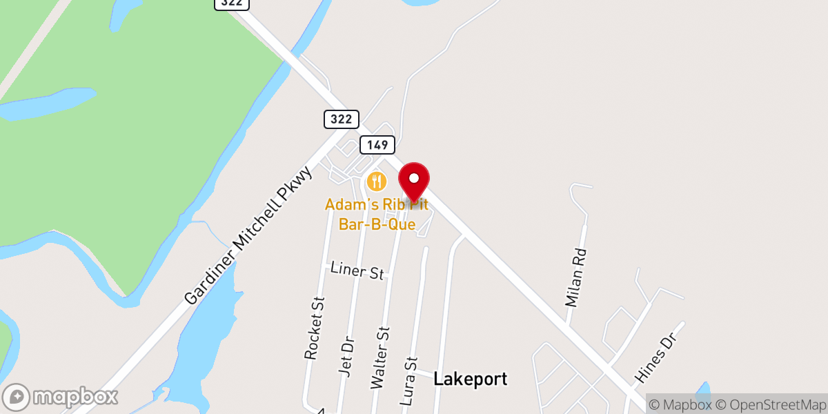 Map showing location of Trinity Baptist Church