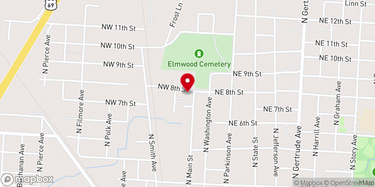 Map showing location of Wagoner Area Neighbors - Food Pantry
