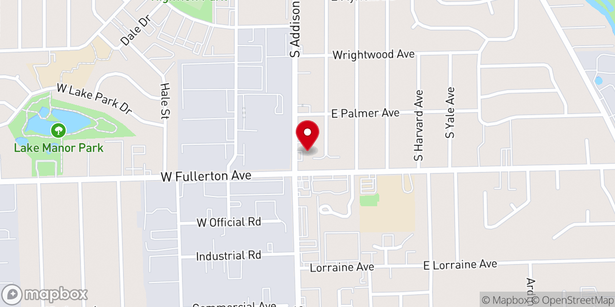 Map showing location of Addison Romanian Seventh-day Adventist Church