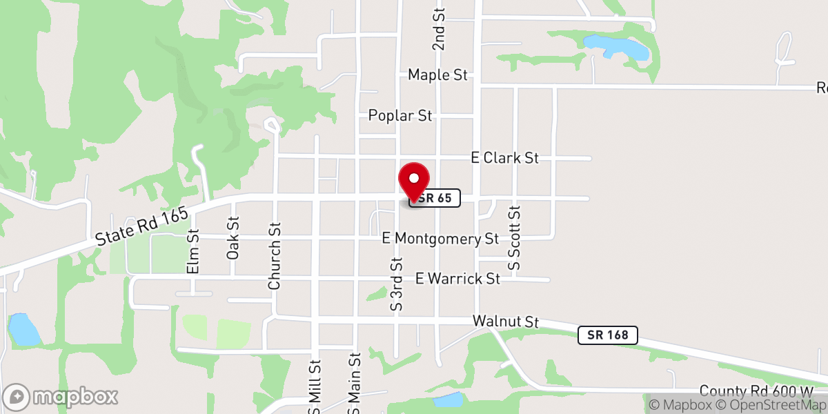 Map showing location of Owensville United Methodist Church