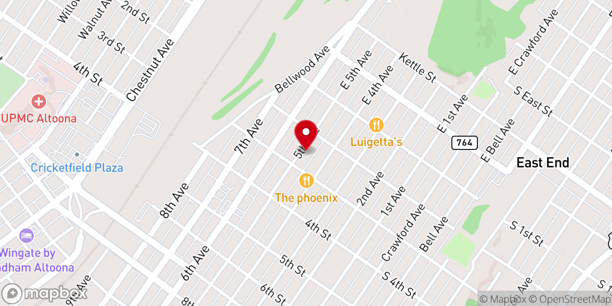 Map showing location of Sweitzer Theatre/Church in the Middle of the Block