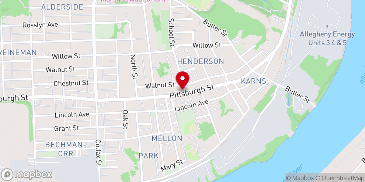 Map showing location of Springdale United Presbyterian
