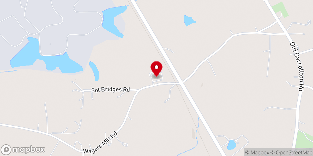 Map showing location of New Lebanon Baptist Church