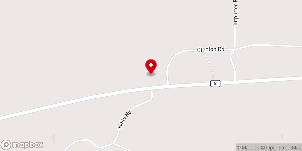 Map showing location of Little Rock Baptist Church