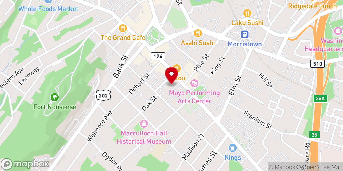 Map showing location of Presbyterian Church Nursery School in Morristown
